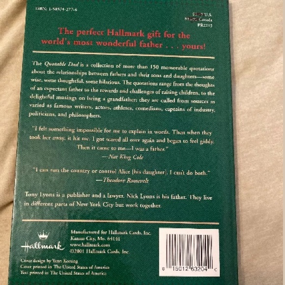 The Quotable Dad Hallmark Book - Great gift for Father’s Day! father dads - Picture 2 of 2